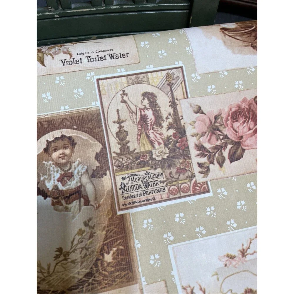 Vintage Victorian Postcard Wallpaper Sunworthy Pre-Pasted Floral Double Roll